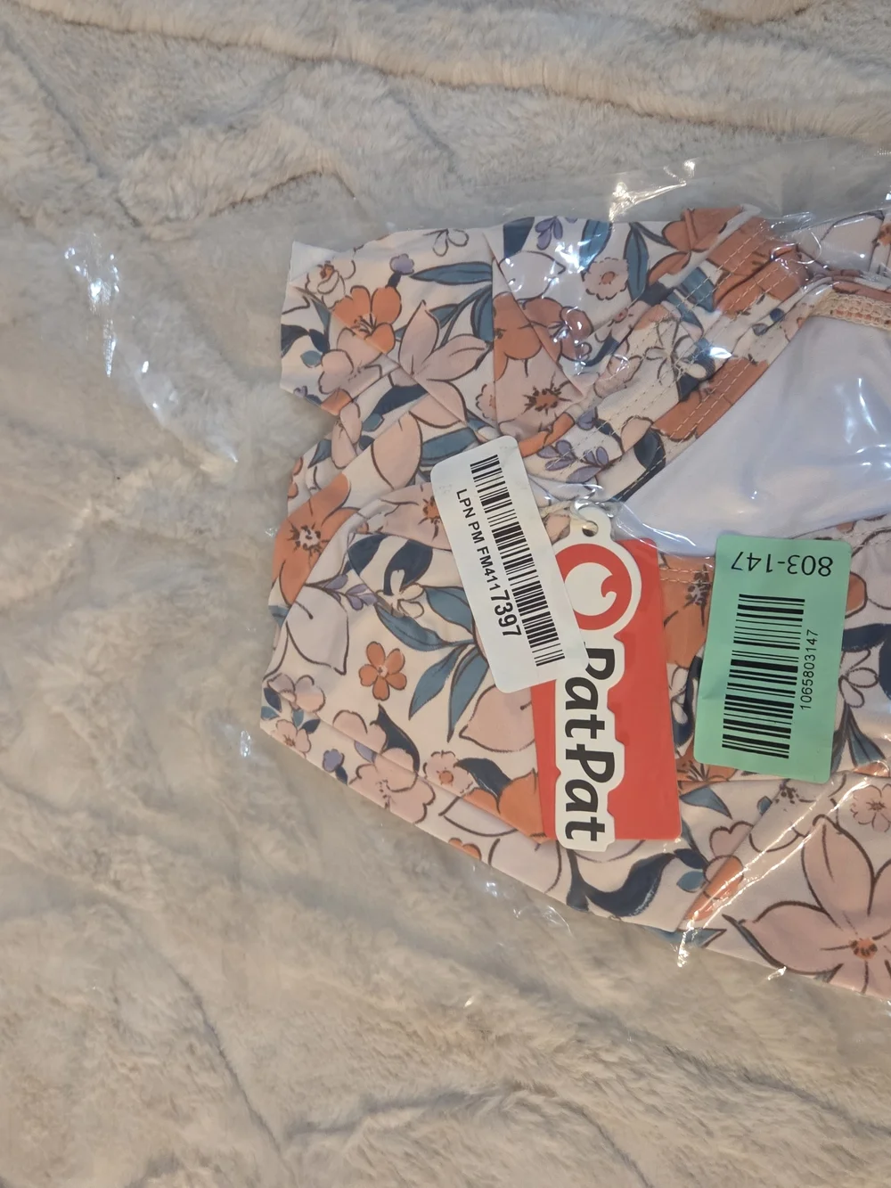 Girls Floral One-Piece Swimsuit in‎ Orange Ditsy Print Size 6 Girls Swimwear
